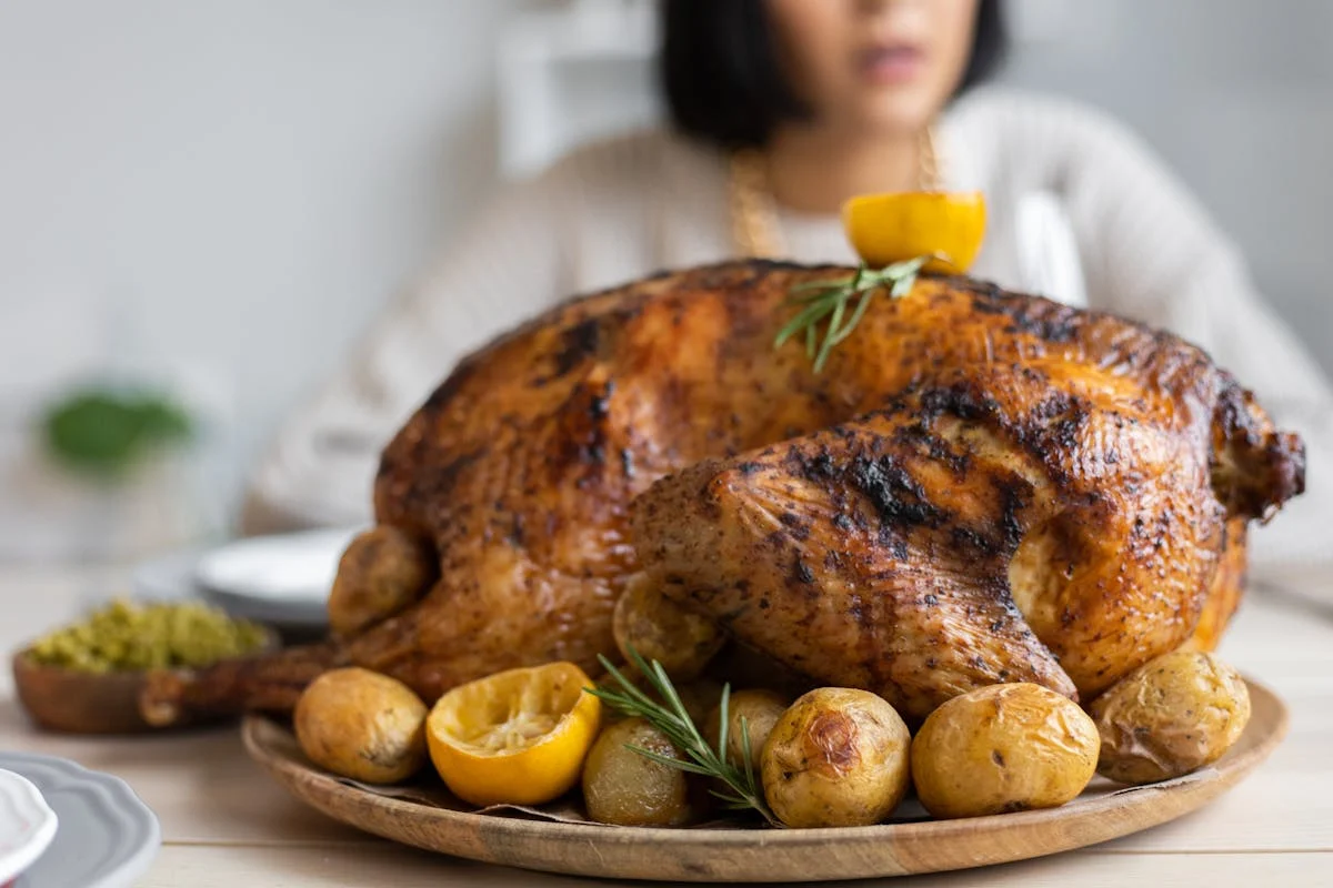 Roasted Chicken and baked small potatoes